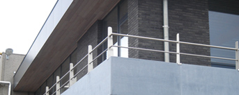 Inox balustrade WL Constructions - inox, airco, warmtepompen, koeling